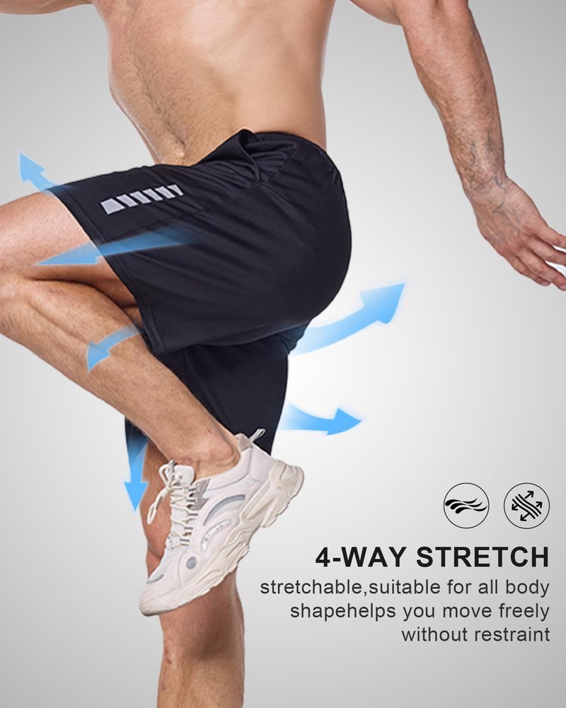 TEEPRIE Men’s Running Shorts, Athletic Gym Basketball Short with Pockets, Quick Dry Workout Short for Men Casual Sports