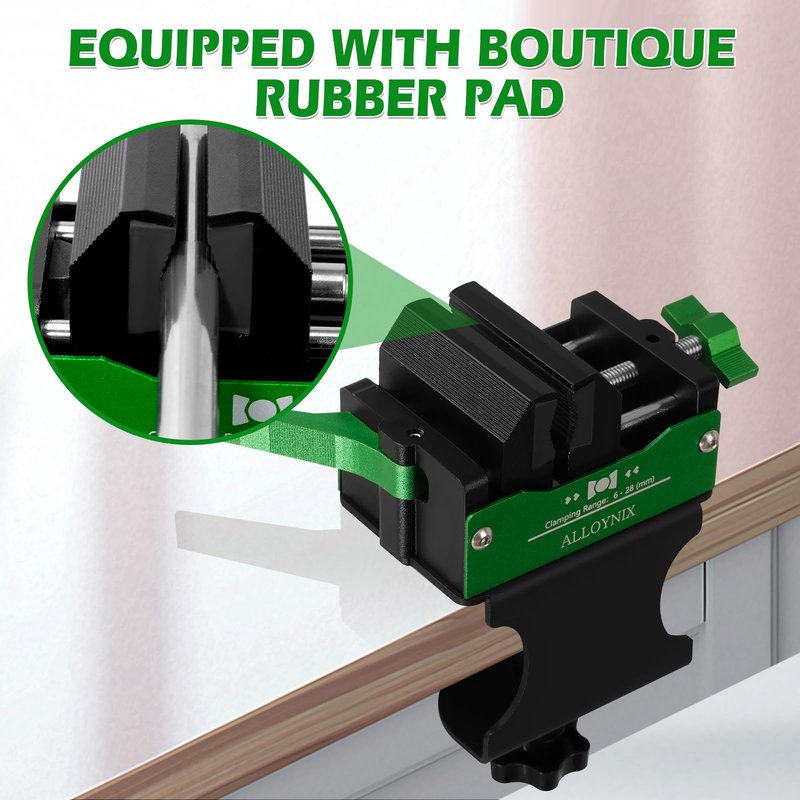 ALLOYNIX Golf Club Regripping Kit, No-Drill Vise Clamp with Rubber Protection, Quick Release, 6-28mm Shaft Compatibility