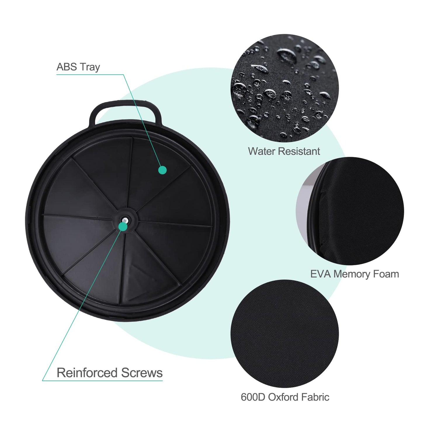 ZAIXIA 5 Gallon Bucket Seat, 360-Degree Swivel Seat Foam Cushion Bucket Seat Lid with Waterproof Cover for Dove Duck Hunting, Fishing, Baseball, Gardening and Camping