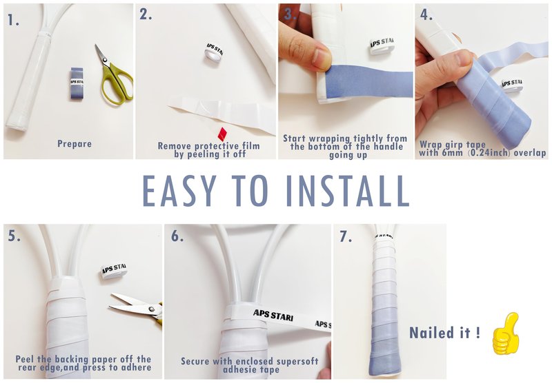 Tennis Racket Grip 6 Pack, Precut Anti Slip Tennis Overgrips Tape with Dry Feel, Sweat Absorption, Comfortable Handle Overgrip Grip Wrap for Tennis/Badminton/Pickleball