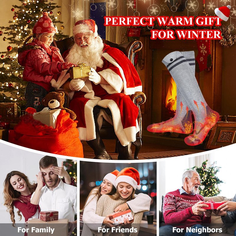 Rechargeable Heated Socks for Men Women with APP Control, 5000mAh*2 Battery Heating Socks, Electric Heated Socks for Outdoor Work Camping Fishing Climbing