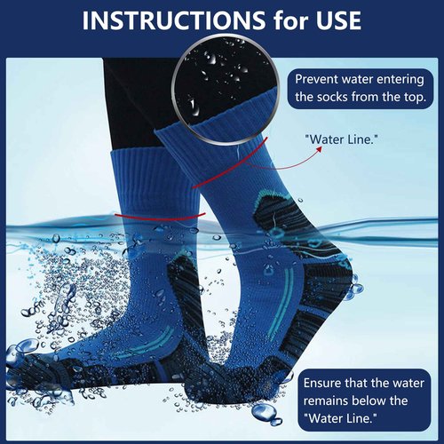 RANDY SUN Slim Waterproof Socks, Women Men Breathable Moisture Wicking Ultra Thin Running Hiking Cycling Fishing Golf Ankle Socks Gift, 2 Pairs-Sky&Black-No Show socks,Medium