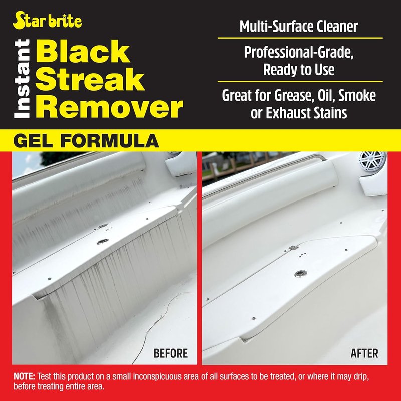 STAR BRITE Instant Black Streak Remover Gel - Fast-Acting Cleaner for Boats, RVs & Trailers | Safe for Fiberglass, Vinyl & Metal