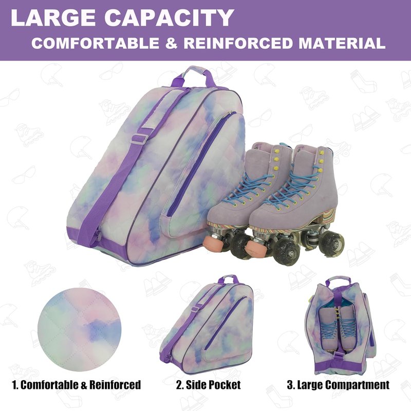 Skate Bag for Ice, Inline, Roller & Quad Skates - Durable Design for Kids & Adults