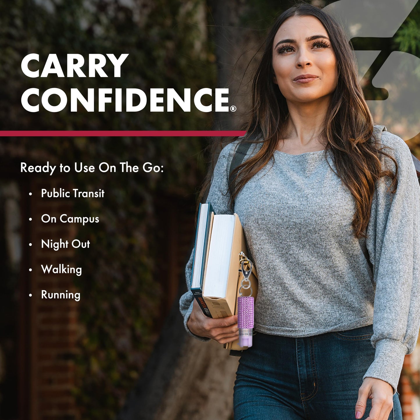 SABRE Pepper Gel with Fast Flip Top Safety and Snap-Clip Keychain, Maximum Strength Protection Against Multiple Threats, UV Marking Dye, Ergonomic Finger Grip, Available in a Variety of Colors
