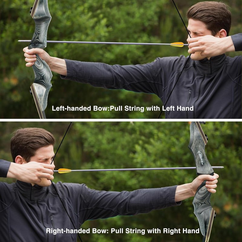 Black Hunter Takedown Recurve Bow - 35lbs Right Hand | Replacement Limbs 25lbs