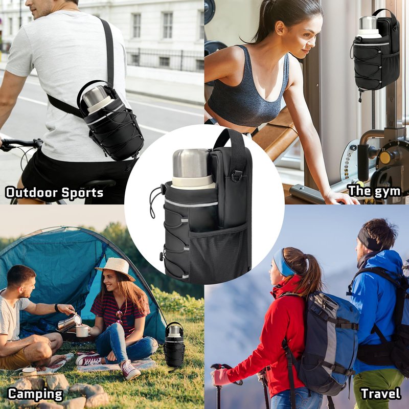 Alfredx Magnetic Gym Bag for Men & Women, Superior Strong Magnetic Gym Water Bottle Bag with Bottles up to 50 Oz, Sports Water Bottle Holder, Crossbody Bag for Workouts, Travel, Fitness