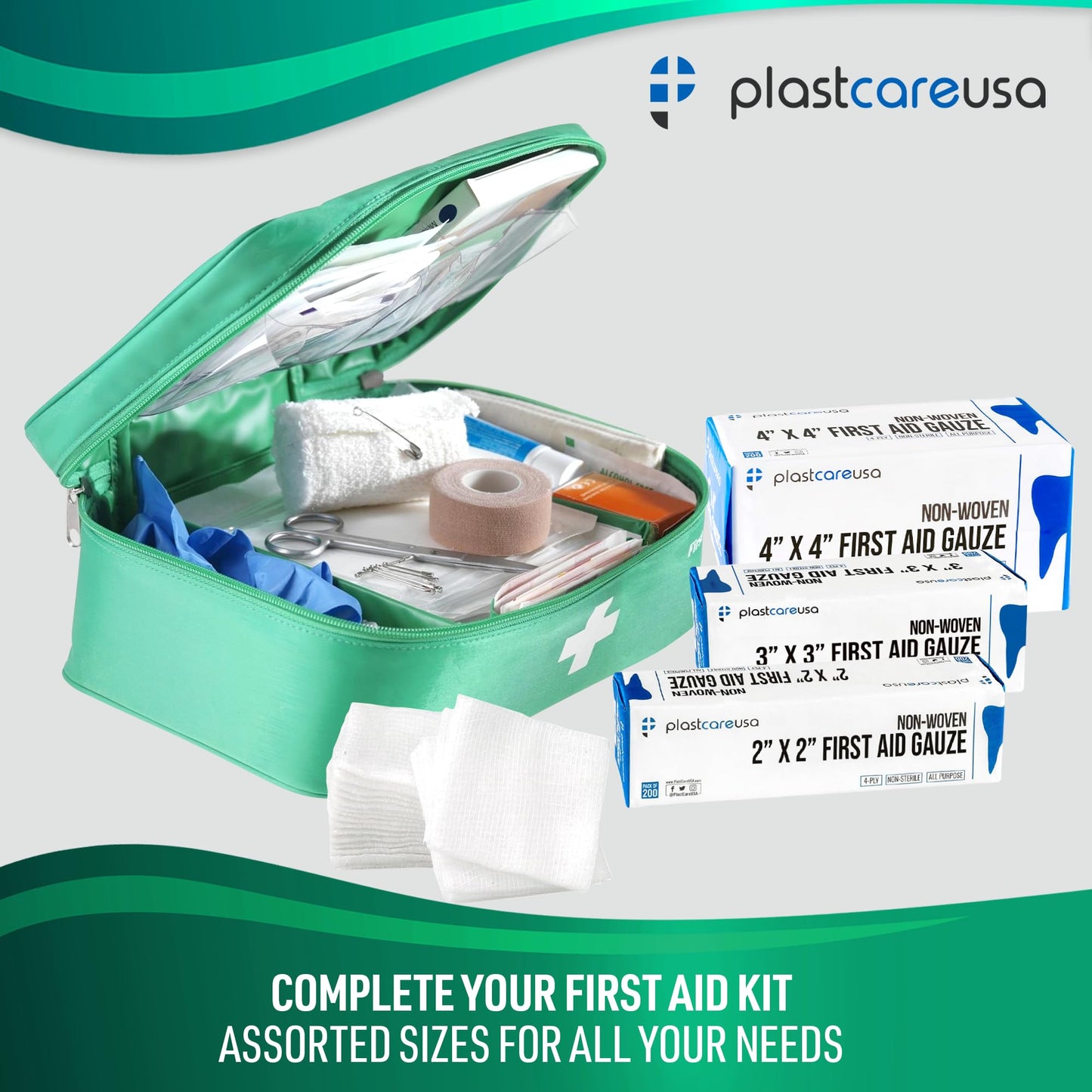 600 Pack Assorted Medical Gauze Pads Sizes: 2x2, 3x3, 4x4 inches, First Aid Essentials, Absorbent Cotton for Wound Dressing