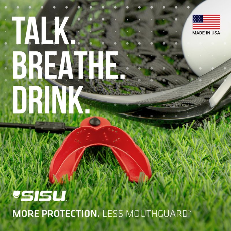 SISU Tether Adult Mouthguard, Charcoal Black - Pre-Formed Protection with Strap for Football, Hockey, Lacrosse, Caged-Helmet Sports - Remoldable Up to 20 Times - Works for Braces - Non Toxic