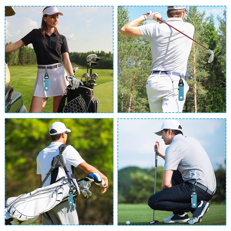 PATIKIL Golf Ball Carry Bag, 2 Pcs Golf Tee Holder Pouch Portable Neoprene Golf Ball Holder with Clip for Men and Women Storage Gifts, Sky Blue