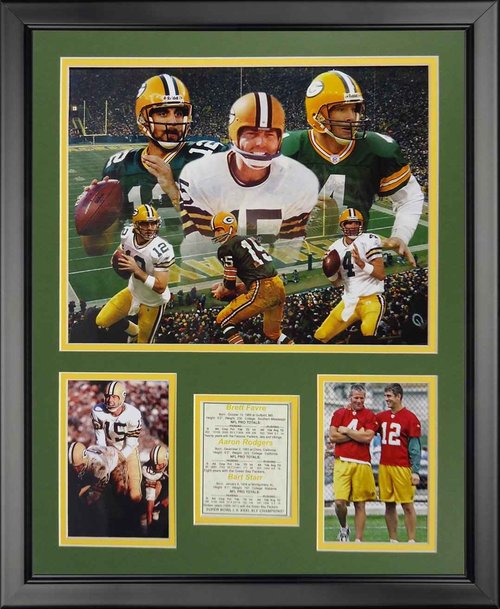 Legends Never Die Green Bay Packers - Packer Quarteracks Framed Photo Collage, 16" x 20", (19929U)