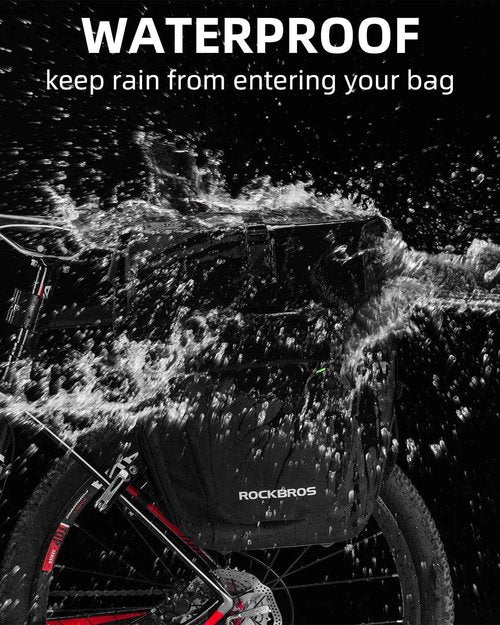 ROCKBROS Bike Pannier Waterproof 27L Large Capacity Bike Bag Rear Rack Bicycle Pannier Bag Waterproof for Grocery Touring Cycling Upgrade Black * 1