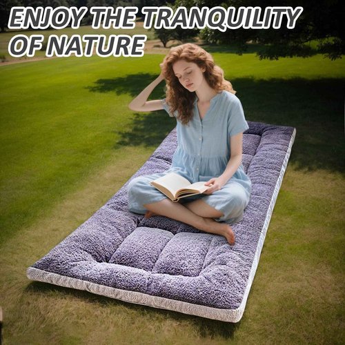 Flantree Thick Camping Sleeping Pad - Lamb Fluff Camping Cot Pads for Adult, Soft Sleeping Mat, Non-Slip Camping Mattress Pad for Car Tent