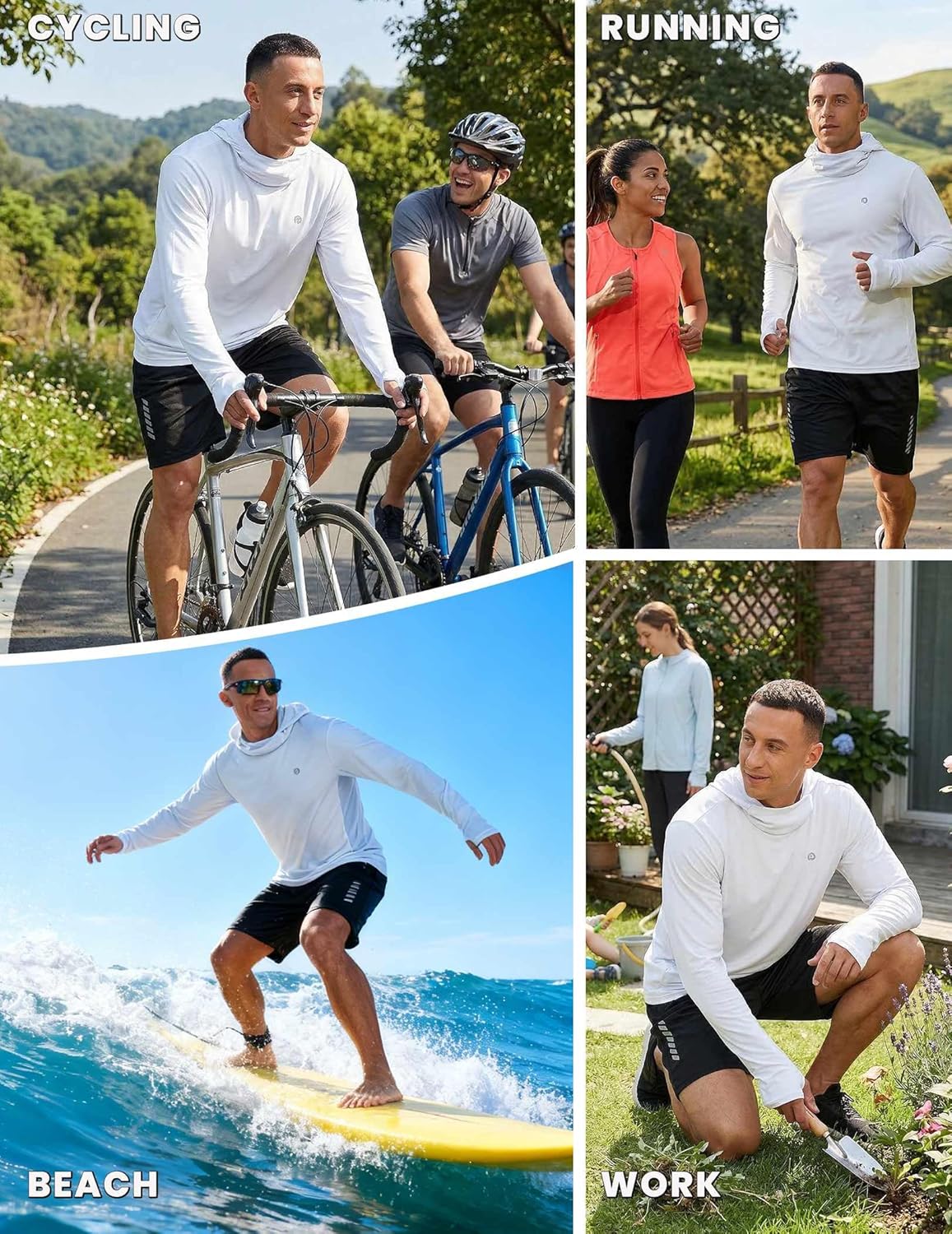UPF 50+ Sun Protection Hoodie for Men - Quick Dry Long Sleeve Fishing & Hiking Shirt | Lightweight UV Rash Guard