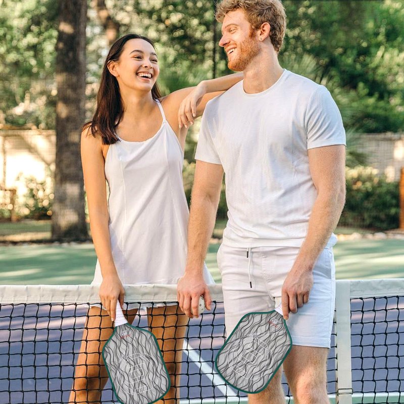IEJ Pickleball Paddles, Carbon Fiber Fully Encased Metallic Texture Material Surface, Increased Power & Control, 16mm Polymer Core with Larger Sweet Spot Designed for Beginner to Intermediate Players