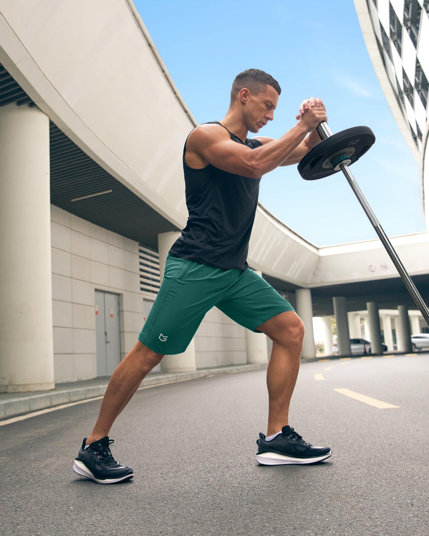 G Gradual Men's Athletic Running Shorts with Zipper Pockets Quick Dry 7"/ 5"/ 9" Workout Gym Shorts for Basketball Hiking(Rainforest Green,9XXXL)