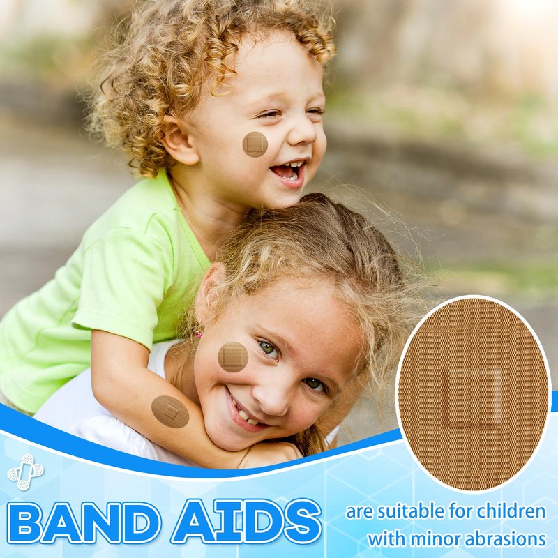 Geiserailie 120 Pcs Small Round Bandage Circle Oval Bandages for Face Fabric Adhesive Flexible Breathable Bandages Fabric for Small Wound Protection Care, 6 Sizes, 7/8'', 1'', 1.4'', 1.5 x 1.75''