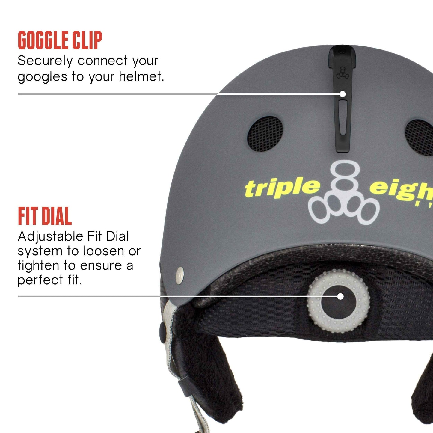 Triple Eight Halo Snow Standard Snowboard and Ski Helmet, Safety Certified with Dial Fit, Carbon, Large/X-Large