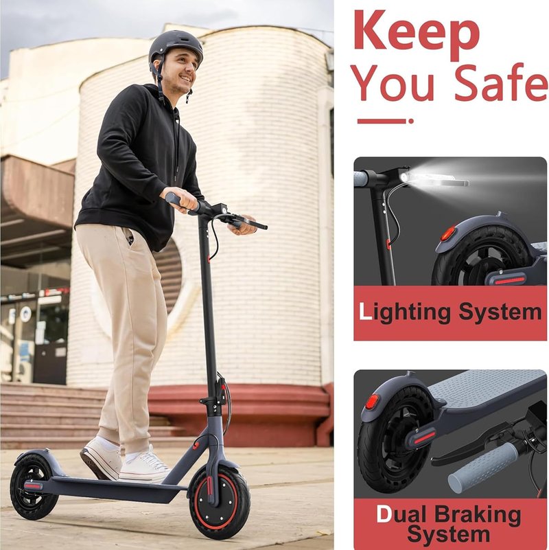MAXSHOT Electric Scooter for Adults - 350W Motor, 21-28 Miles Range | 8.5/10/14" Tires, Dual Suspension