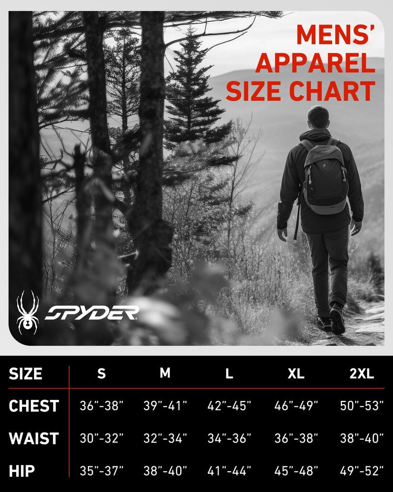Spyder Mens Quarter Zip Pullover - Quick Dry Athletic Mens Long Sleeve Workout Shirts Lightweight Gym Golf Pullovers, Size Large, Heather Black