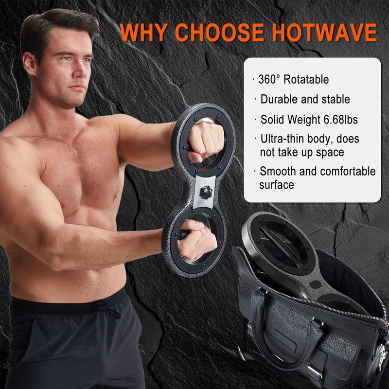 HOTWAVE Burn Machine – Upgraded 360° Rotating Shoulder Machine, Arm Trainer with Enlarged Inner Ring, Heavy-Duty Steel Build, Portable Home Gym Equipment for Full Body Workout & Boxing Training (12LB)