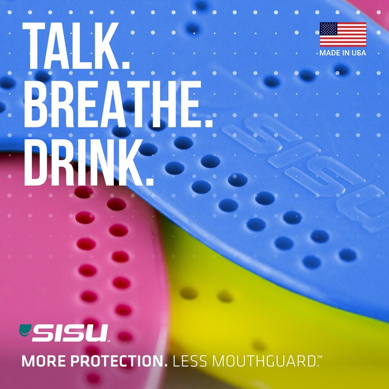 SISU Aero Large Mouthguard, Royal Blue - 30% Stronger Protection for Lacrosse, Football, Hockey, Roller Derby, Team Sports - Remoldable Up to 20 Times - Ultra Slim - Works for Braces - Non Toxic