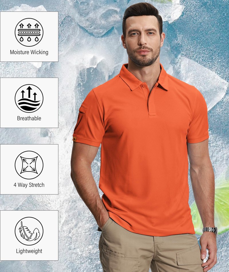 ZITY 5 Pack Mens Polo Shirt Short Sleeve Sports Golf Tennis T-Shirt Moisture-Wicking Summer Shirts Darkgray Grass Lightkhaki Orange Wine XL