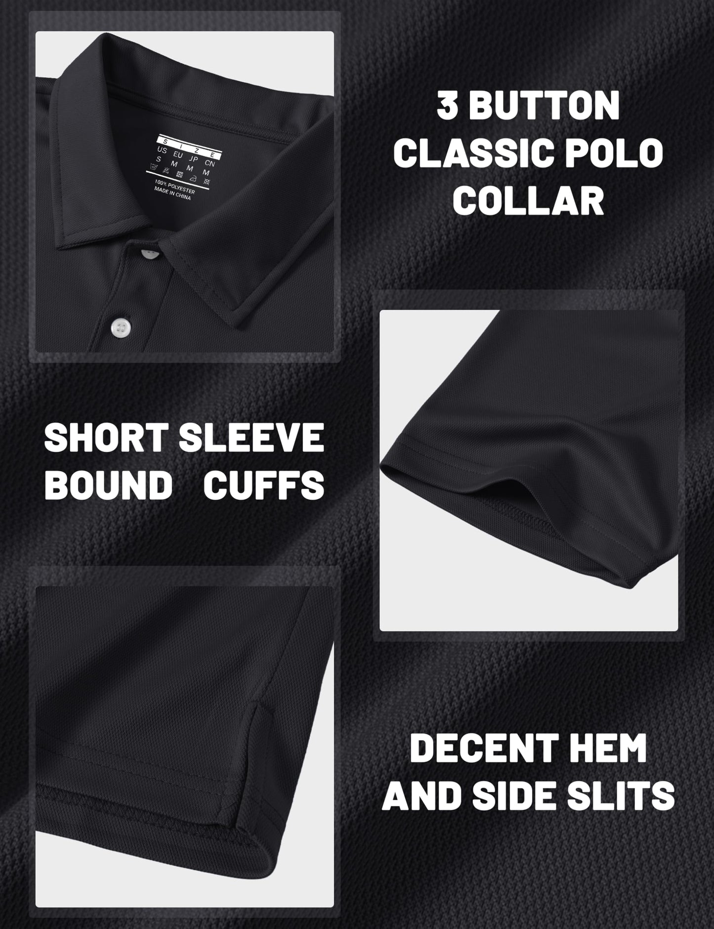 MAGCOMSEN Polo Shirts for Men Short Sleeve Performance Golf Polos Moisture Wicking Casual Collared Shirts Summer Top