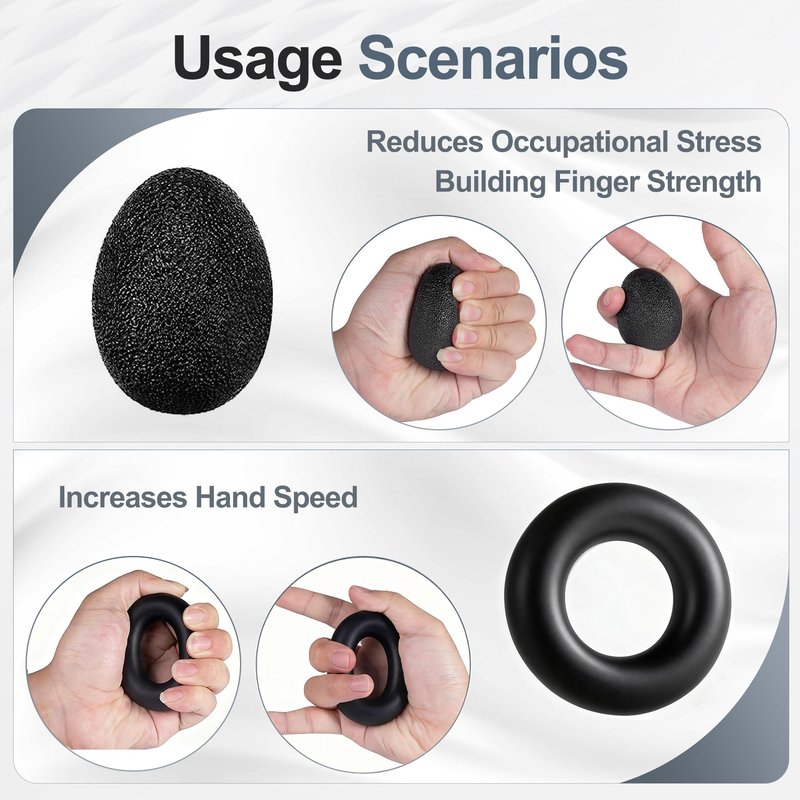 WATMAID Grip Strength Trainer Kits (5 Pack), Forearm Strengthener with Adjustable Resistance, Grip Strength Tester, Finger Strengthener, Hand Gripper Strengthener for Muscle Building Injury Recover