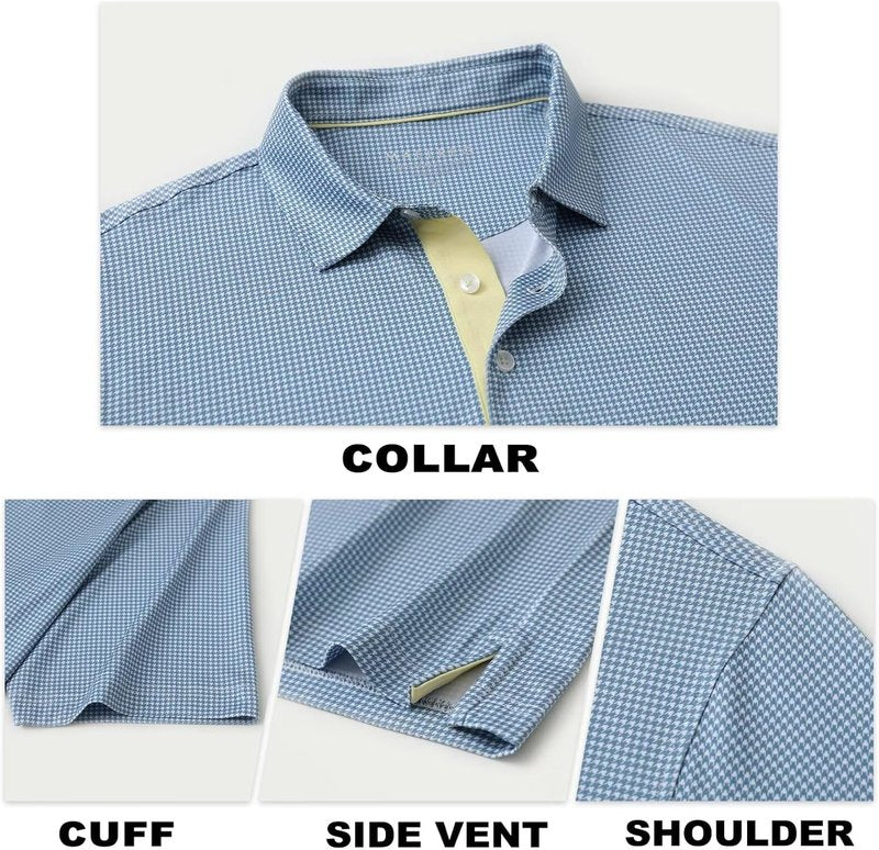 Mens Golf Shirt - Short Sleeve Dry Fit Moisture-Wicking Polo | Performance Patterns