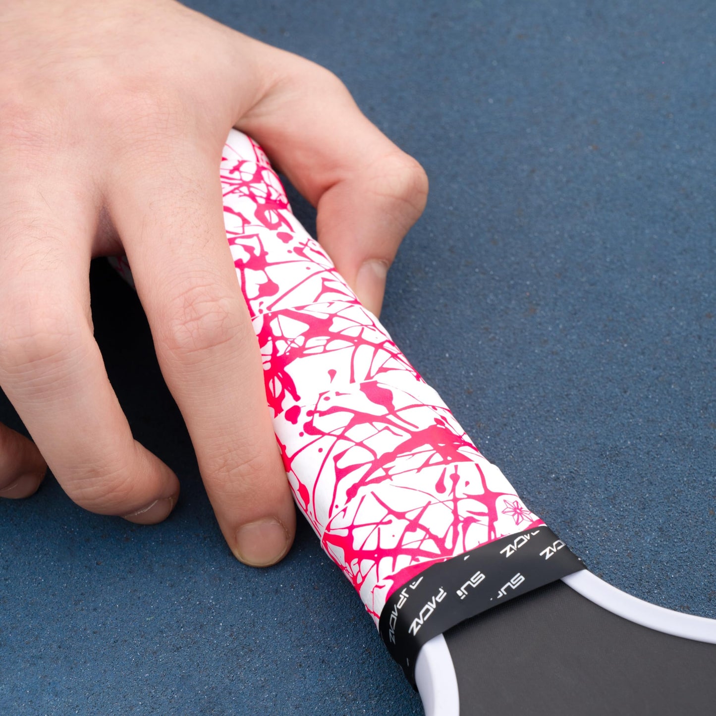 Supacaz Super Sticky Kush Neon Pink Splat Pickleball Overgrip - Tacky Pickleball Paddle Grip Tape Wrap - Pickle Ball Anti-Sweat Overwrap - 3pk