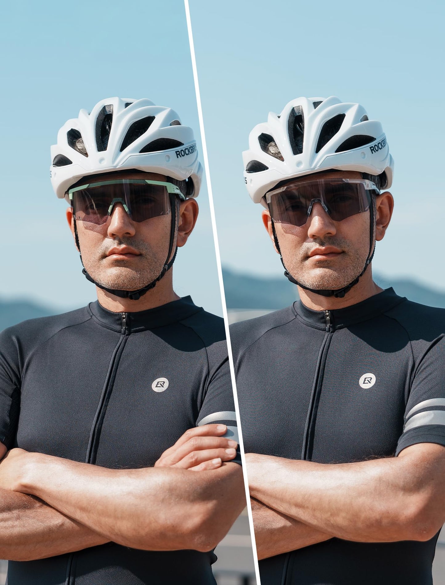 ROCKBROS Photochromic Cycling Glasses Anti-fog Photochromic Sunglasses UV Protection Mountain Bike Glasses