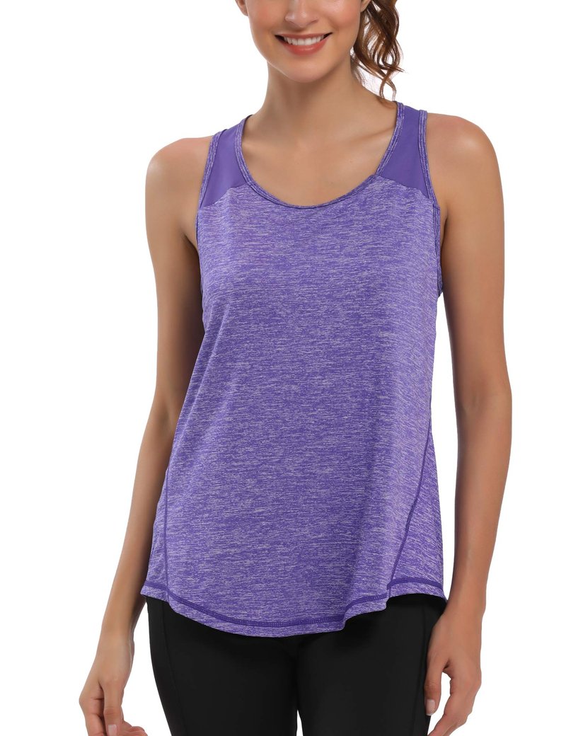 Aeuui Womens Workout Tops for Women Racerback Tank Tops Mesh Yoga Shirts Athletic Running Tank Tops Sleeveless Gym Clothes