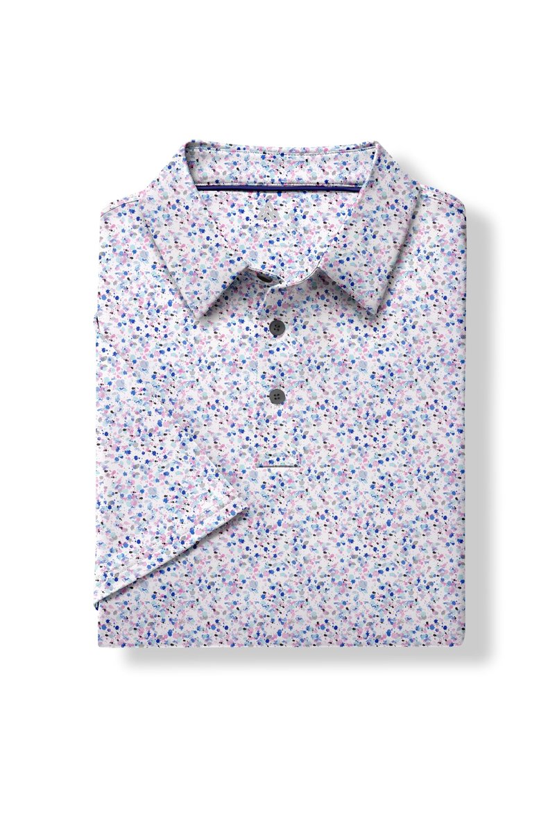 ZITY Men's Golf Shirts Short Sleeve Moisture Wicking Performance Print Patterns Casual Collared Golf Polo Shirt for Men