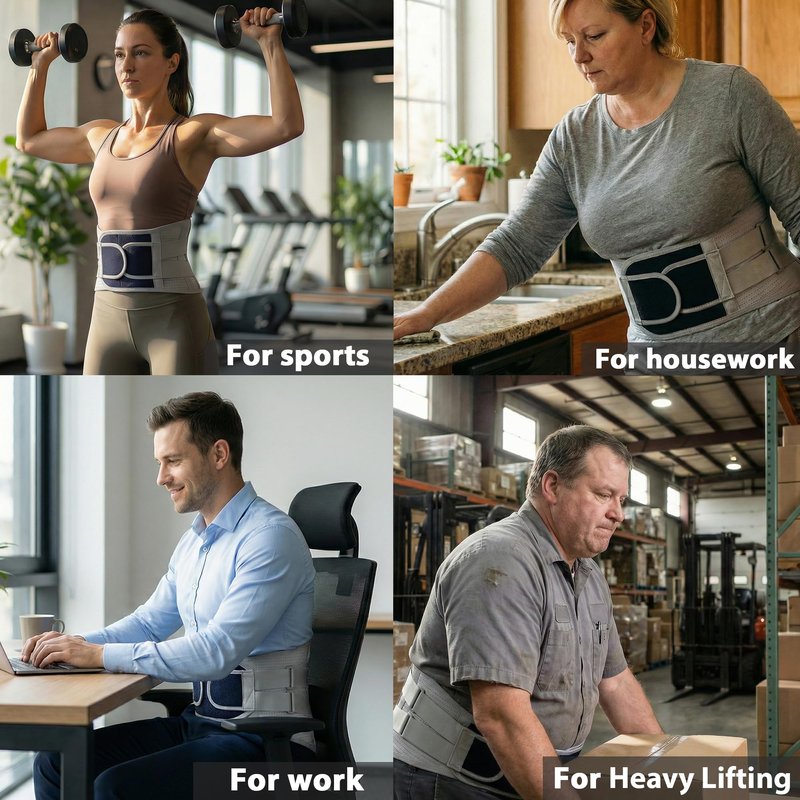 Back Brace for Lower Back Pain Relief - 4X Stronger Lumbar Support Belt with Heating Massage Pad, Adjustable Posture Corrector for Sitting Long Hours, Breathable & Thin Father's Day / Birthday Gifts, XL (Waist 32 - 39")