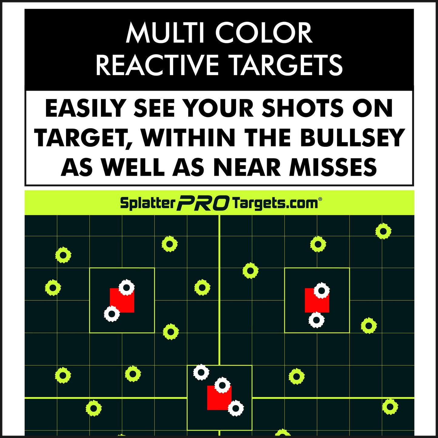 12x18 Splatter Targets. Shots Burst with a Bright Splatter Upon Impact. Instantly See Your Shots. (10)