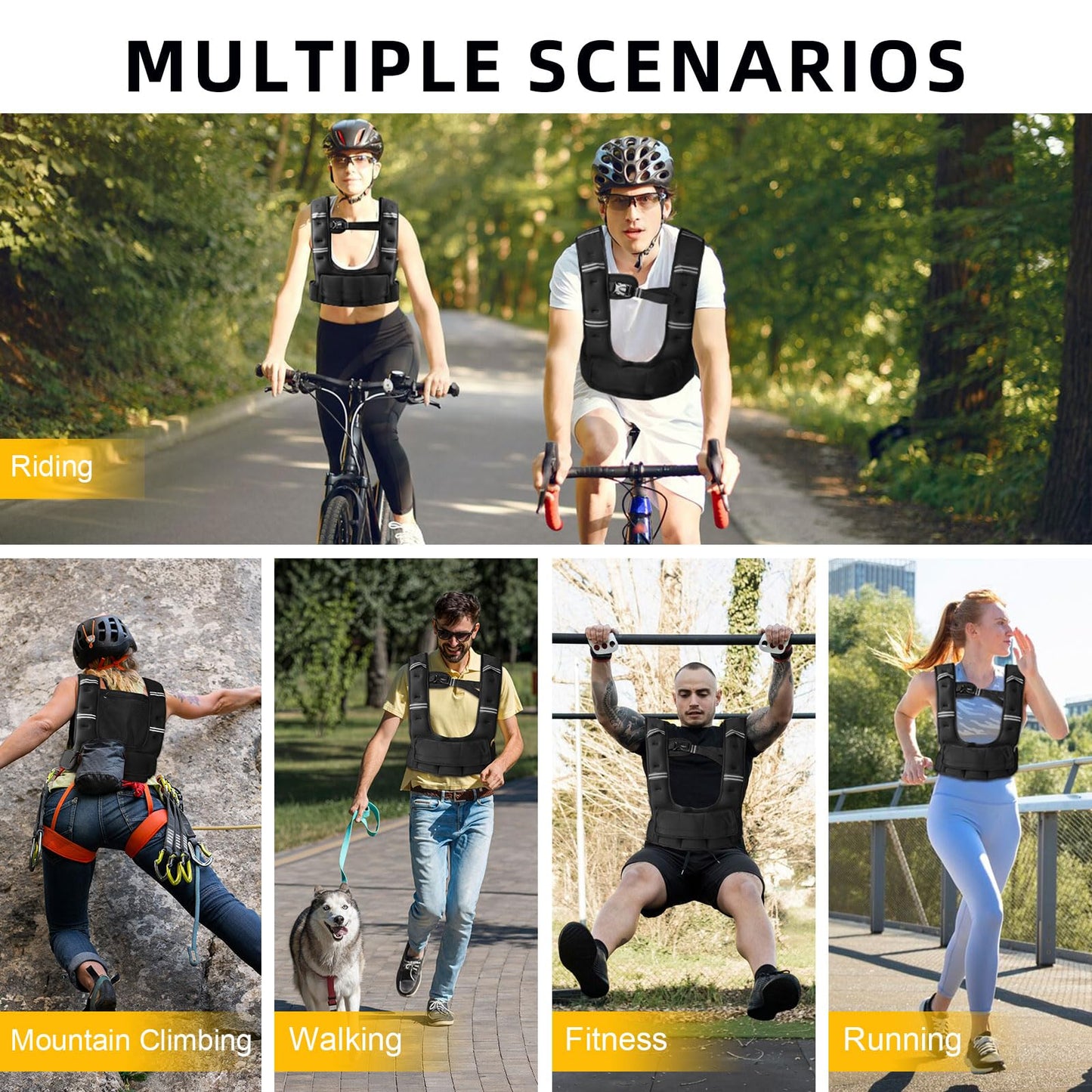 Prodigen Adjustable Weighted Vest Woman, 4–12lb Weighted Vest with 6 Removable Weight Bags and Pocket | Weight Vest for Men and Women – Ideal for Walking, Running, Weight Loss, Strength Training