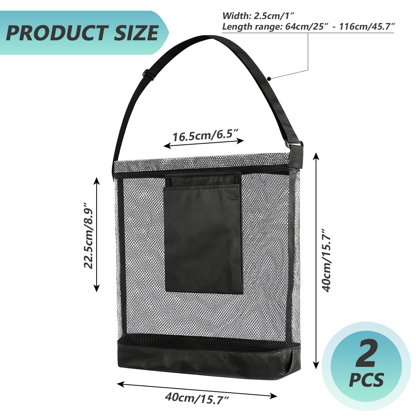 INKNOTE 2 Pcs Mushroom foraging bag with pockets Reusable mushroom hunting pouches Mesh bags Field harvest bags for Outdoor Mushroom Vegetables Fruit Picking,Black
