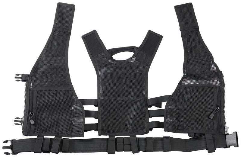 Lancer Tactical Nylon Crossdraw Airsoft Vest Youth Size w/Airsoft Pistol Holster - BLACK