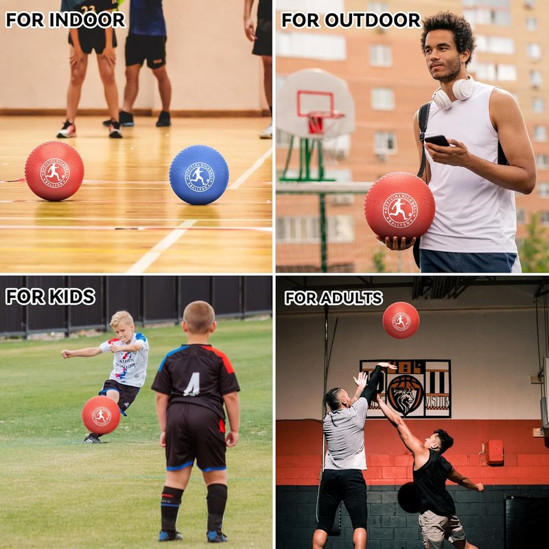 Kickball Playground Balls - Rubber Dodgeballs for Kids & Adults | Indoor & Outdoor Fun