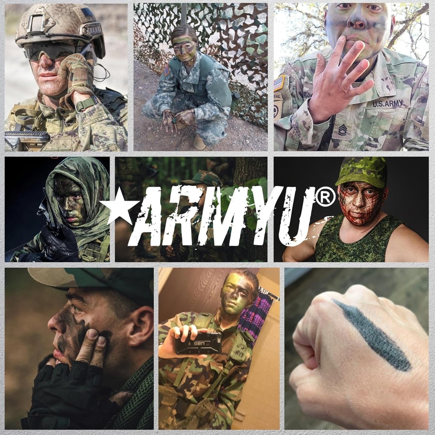 Camo Face Paint Sticks - NATO Camouflage Military Makeup in Black & Olive Drab | Versatile 2-Color Set