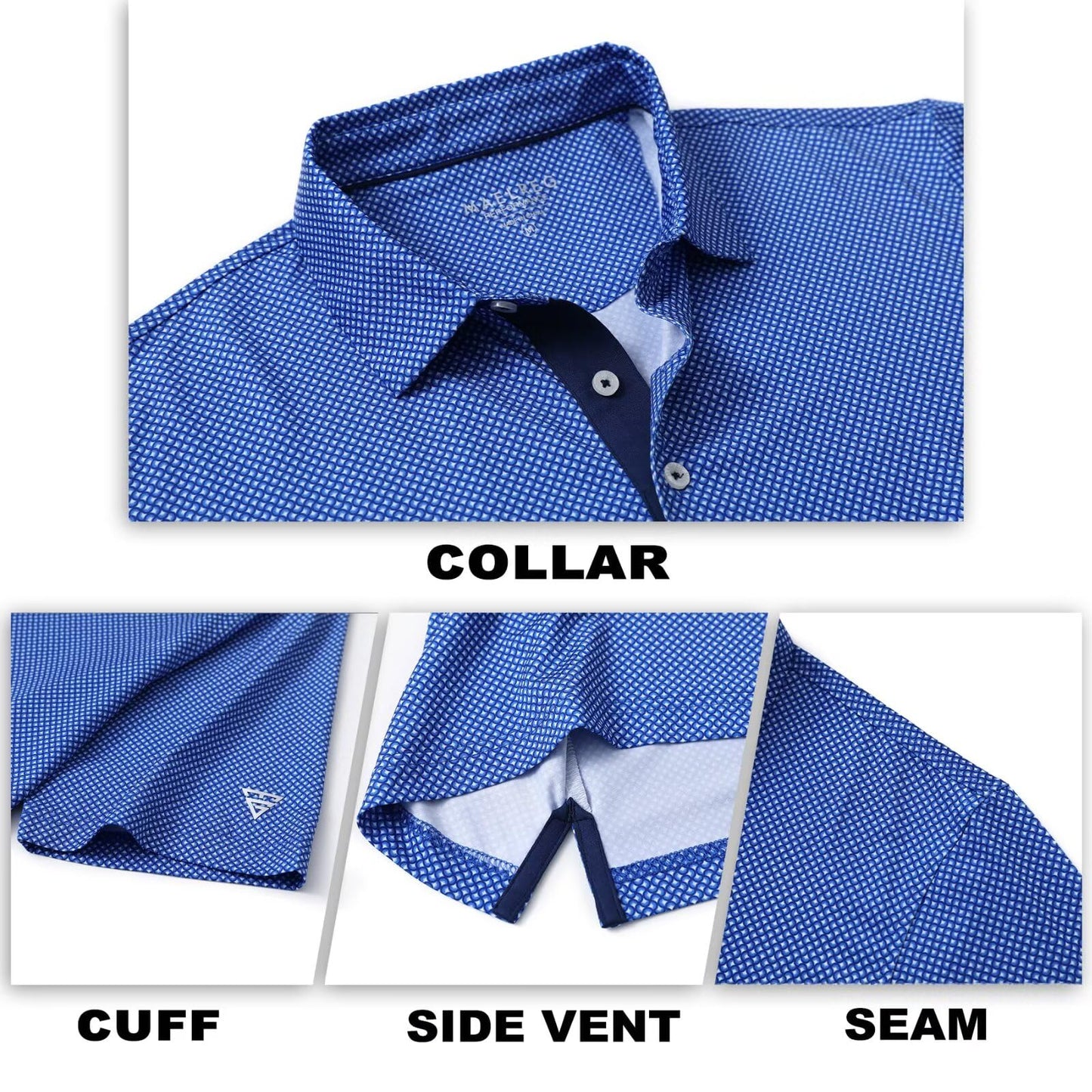 M MAELREG Polo Shirts for Men Quick Dry Fit Short Sleeve Performance Moisture Wicking Print Men’s Golf Shirts