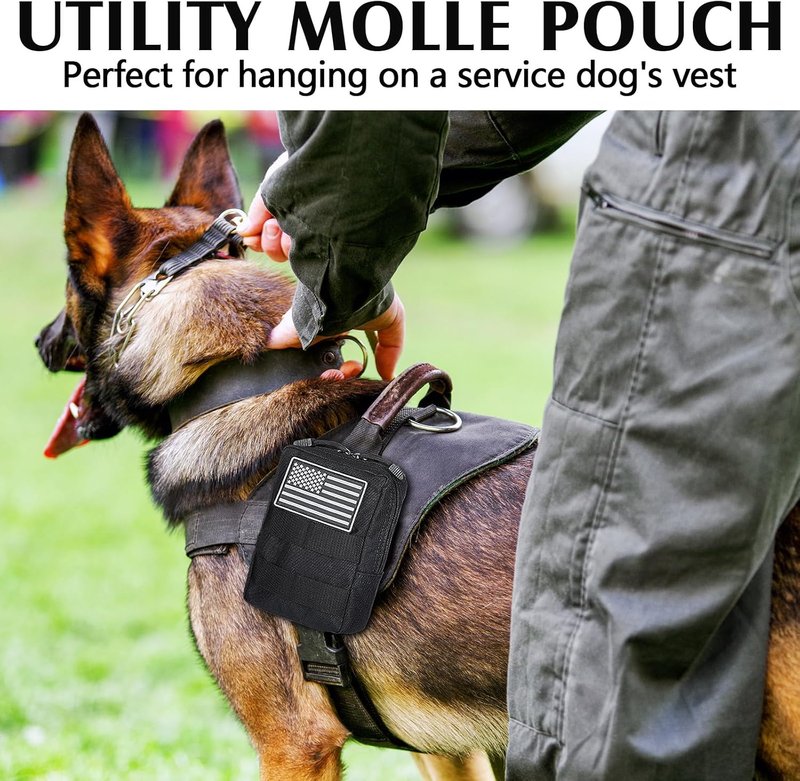 Tactical Molle Utility Pouch Set - Water-Resistant EDC Tool Bags for Men | Includes US Flag Patch & Keychain