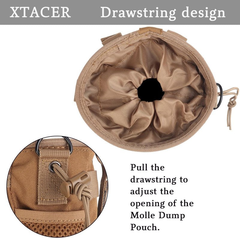 XTACER Tactical Molle Dump Pouch - Versatile Military Storage Bag for Magazines & Ammo | Durable Utility Belt Accessory