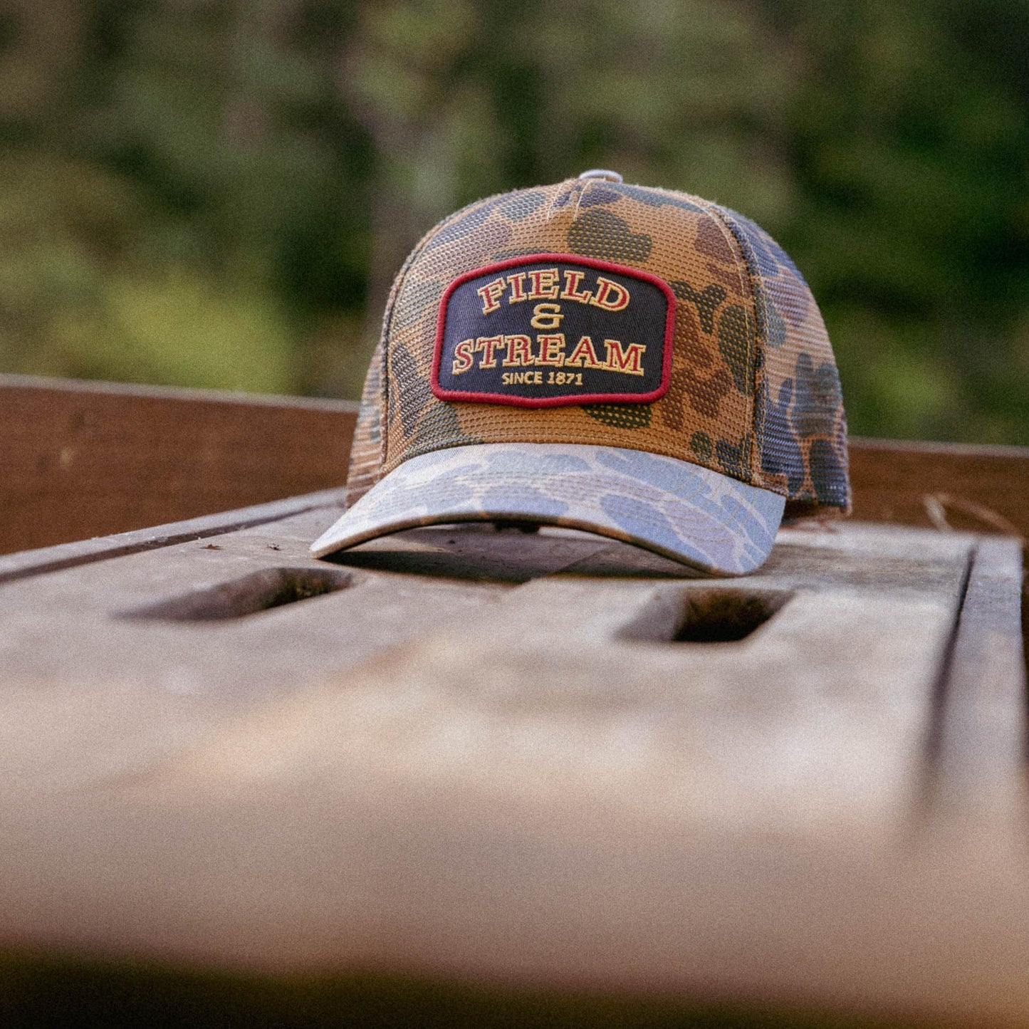 Field & Stream Snapback Trucker Hat, Roosevelt/Brown Camo, One Size