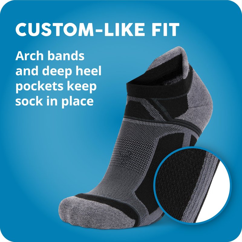 Balega Unisex Adult Hidden Contour Upcycled Impact Resistance/Cushioning Performance No Show Athletic Running Socks (1 Pair), Blue, Large
