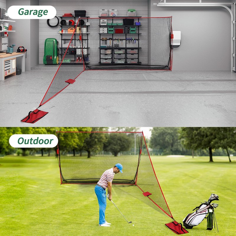Shank Net Golf Accessory, Shank Net Attachment for Hitting Nets, 7x7ft/ 7x10ft Golf Barrier Side Nets for Indoor and Outdoor (with Two Sandbags)