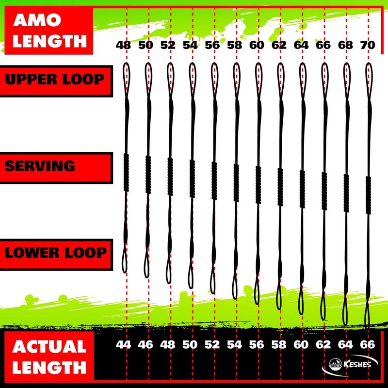 Dacron Bow String Replacement for Archery - Durable 12-16 Strands | Lengths 44-70 Inches, Includes 2 Brass Nocks