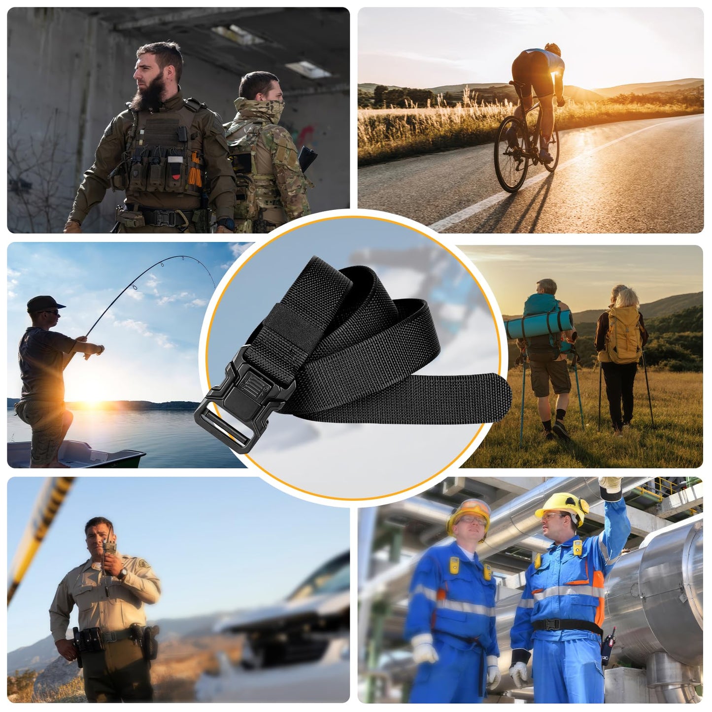 JOTOVO Tactical Belt, Quick Release Belt Buckle 1.5" Nylon Belt, Heavy Duty Seatbelt Buckle with Dual Slot Protection System, Duty Belt Special for Police and Fire Agencies