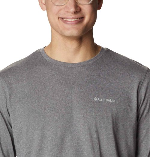 Columbia Men's Thistletown Hills Long Sleeve Logo Tee, City Grey Heather, 5X Tall